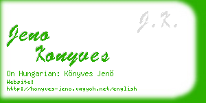 jeno konyves business card